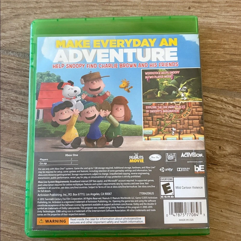 RARE! Peanuts Movie: Snoopy's‎ Grand Adventure (Microsoft Xbox One, 2015)